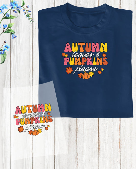 Autumn Leaves Pumpkin DTF Transfer Film