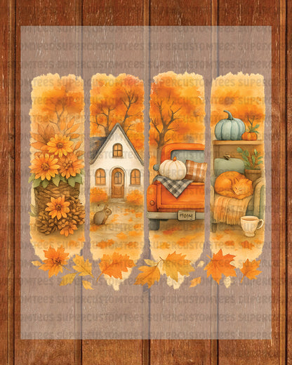 Autumn Brush Stock Heat Transfer ready to Press