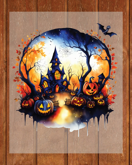 Autumn Pumpkins Castle DTF Transfer