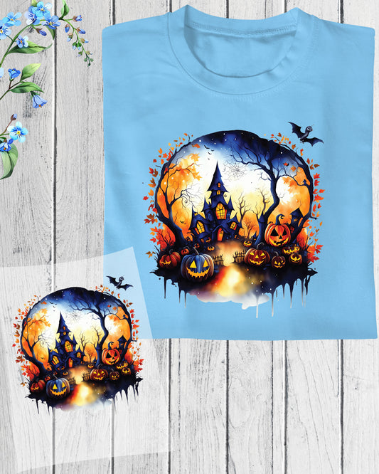Autumn Pumpkins Castle DTF Transfer