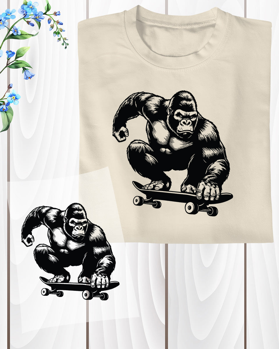 Skateboarding Gorilla DTF Transfer Film
