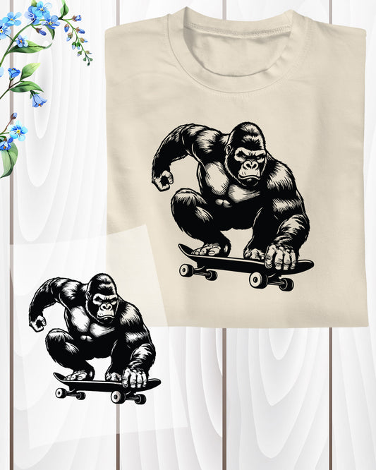 Skateboarding Gorilla DTF Transfer Film