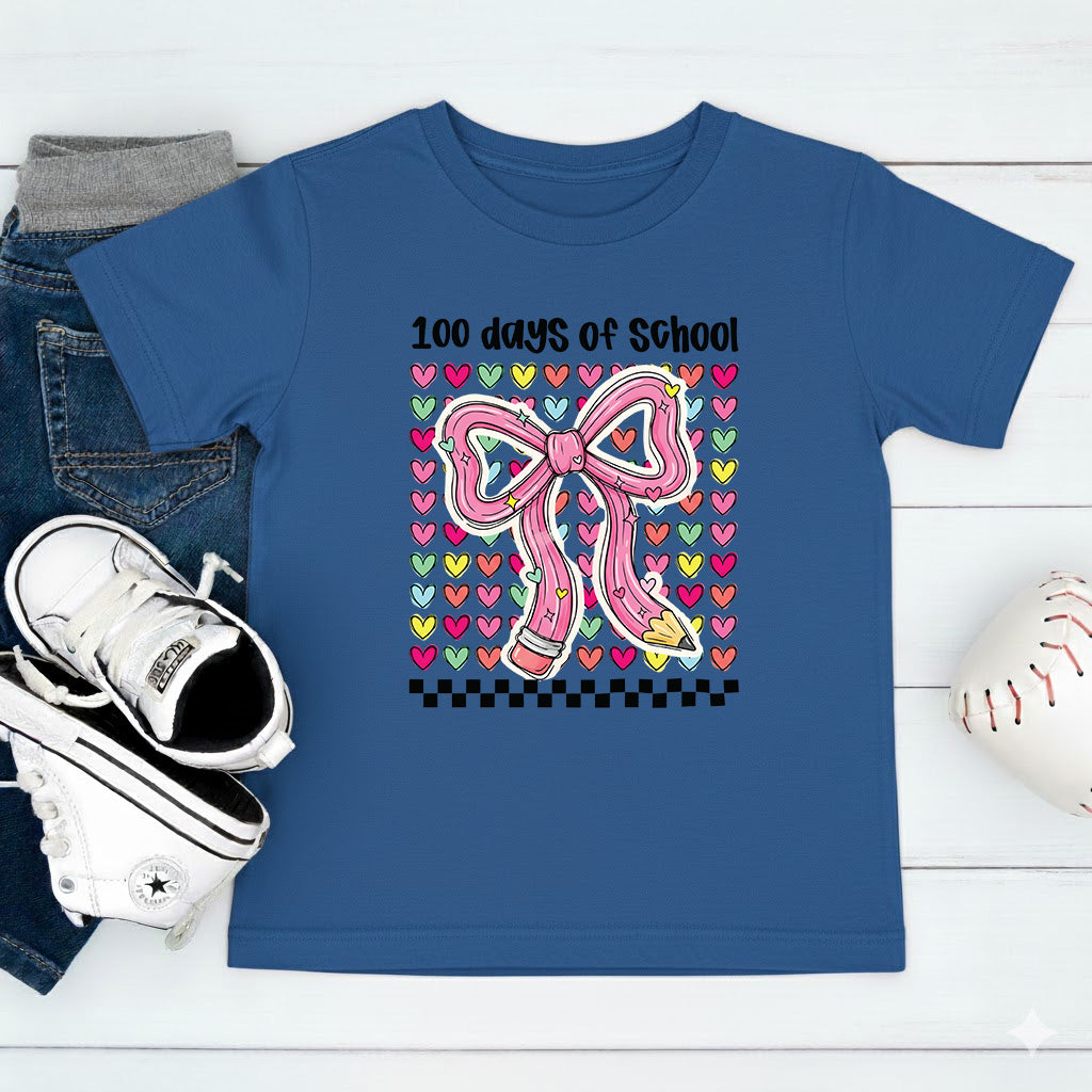 100 Days Of School DTF Transfer Ready to Press Teacher Coquette Bow Pencil Kids Heat Press UV Sticker Prints Happy Learning DIY Decal