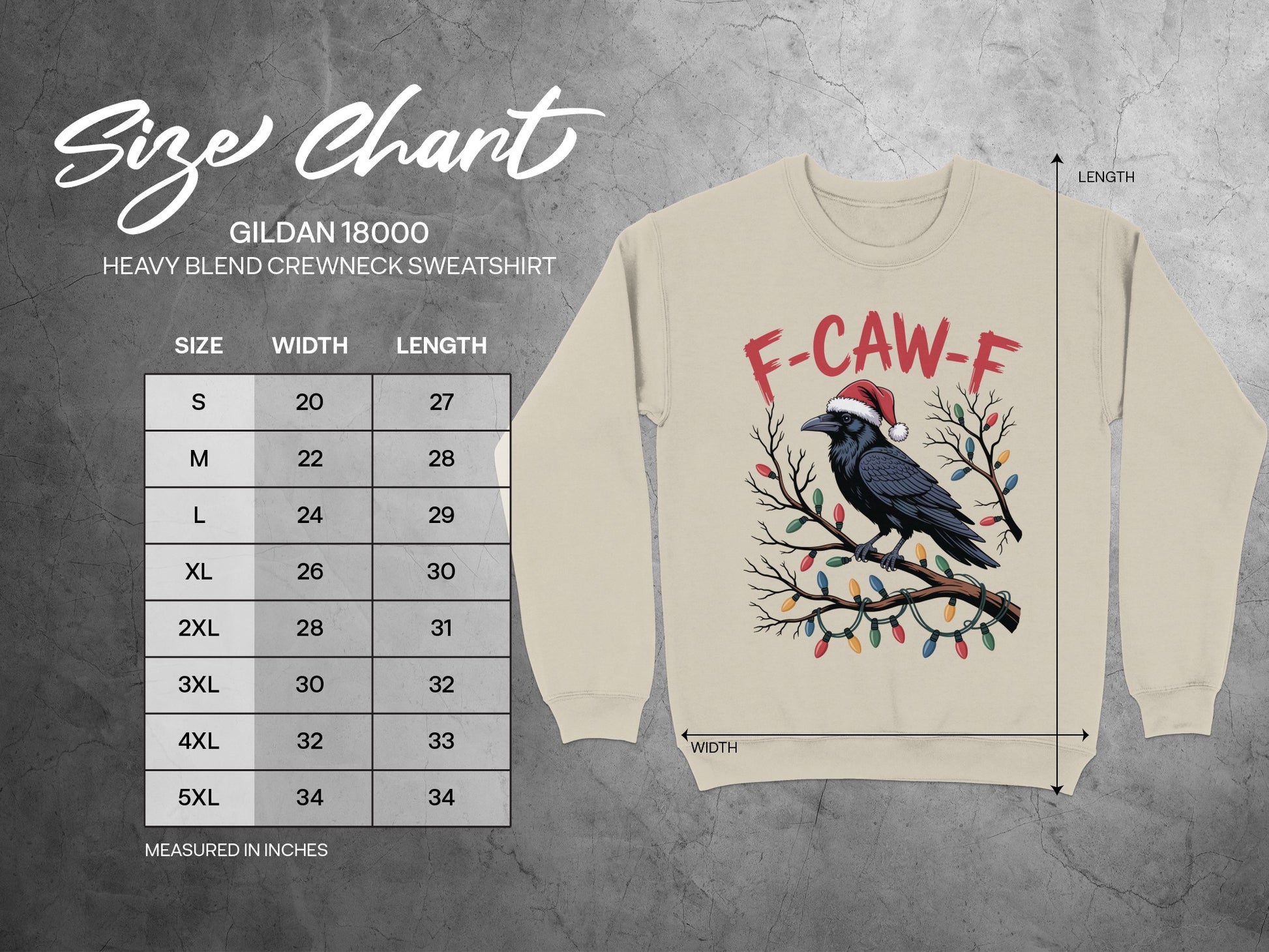 Festive Crow Design Christmas Sweatshirt Crewneck