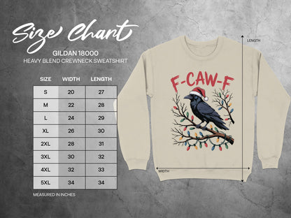 Festive Crow Design Christmas Sweatshirt Crewneck