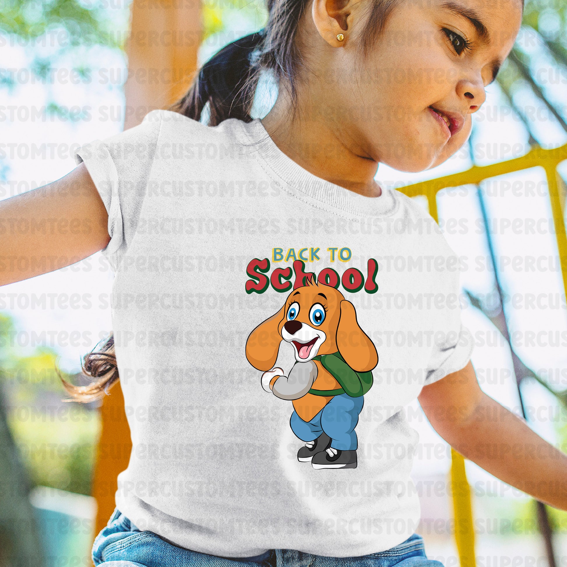 Back to School Cartoon Dog DTF Transfer Ready to Press