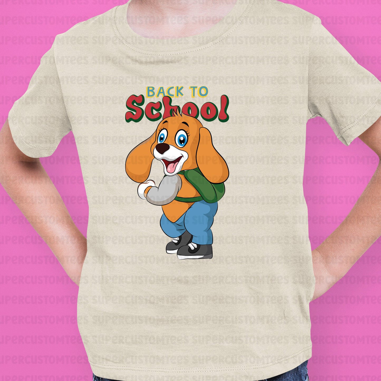 Back to School Cartoon Dog DTF Transfer Ready to Press