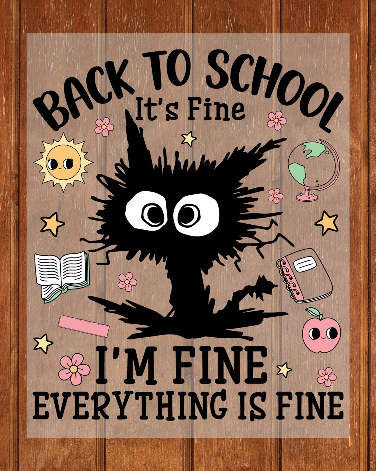 Back to School DTF Transfer I’m Fine Funny