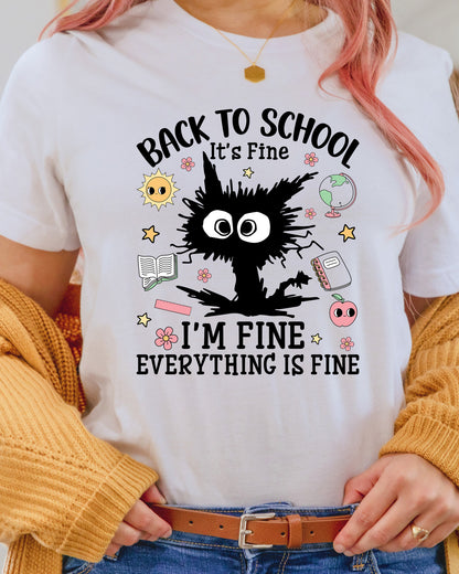 Back to School I’m Fine Funny DTF Transfer

