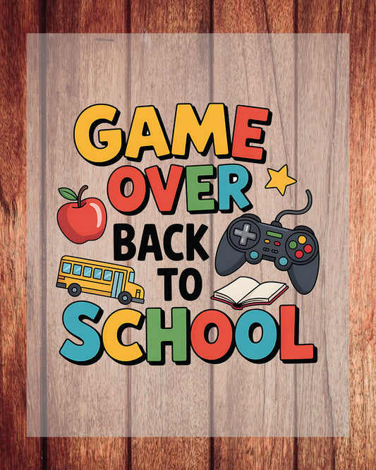 Back to School Teacher Game over DTF Transfer