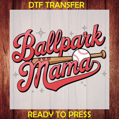 Ballpark Mama Softball DTF Transfer