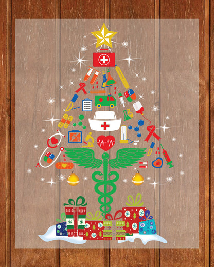 Christmas Nurse Tree DTF Transfer Film