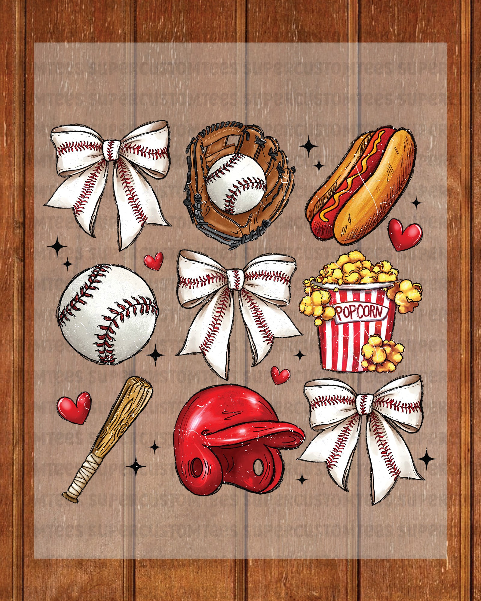 Baseball DTF Transfer Ready to Press