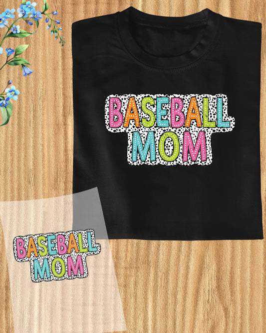 Baseball Mom Dalmatian Dots DTF Transfer Film