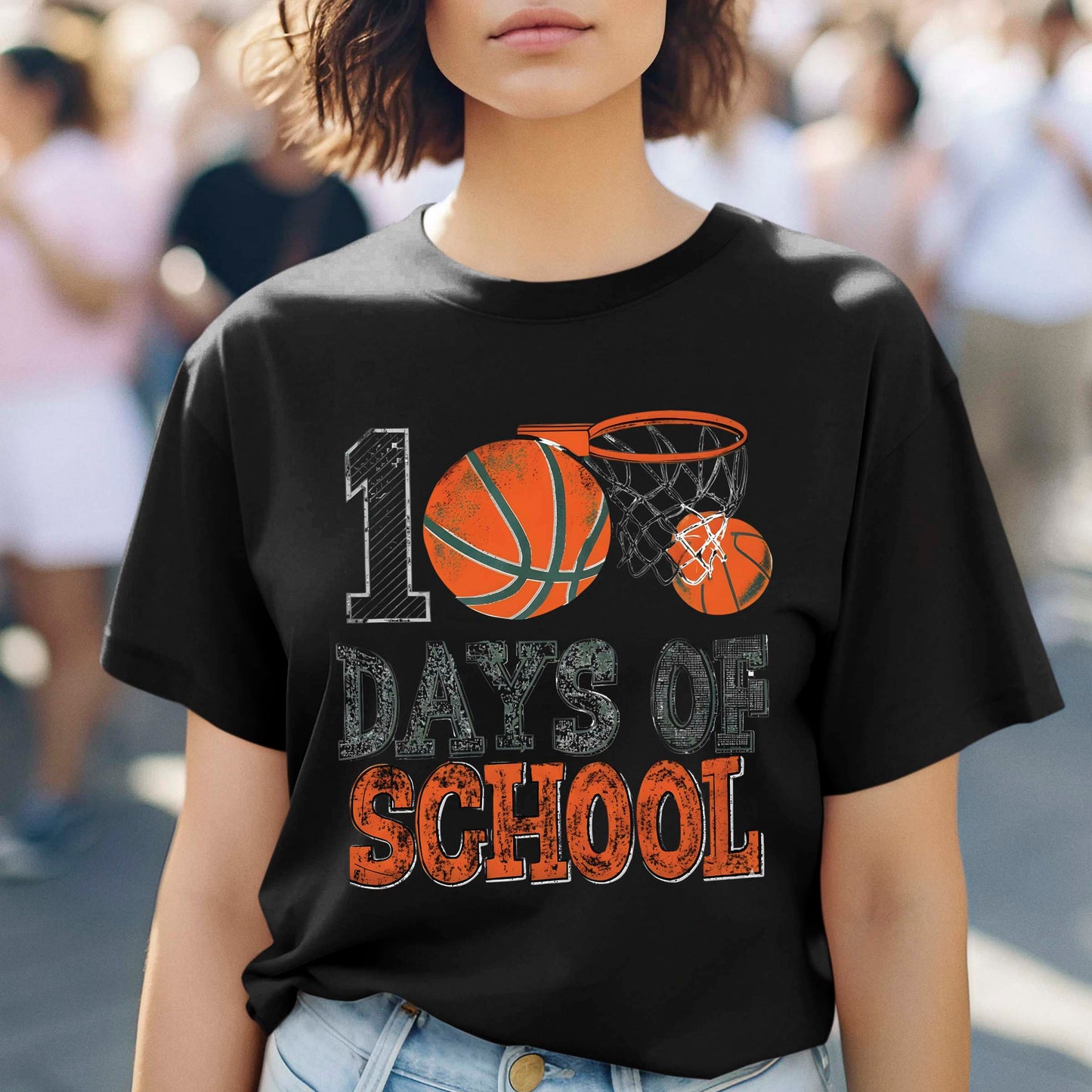 Basketball 100 Days of School T Shirt Sports Youth 100 Days of School Shirt for Kids Boys Girls Women Men Classroom Celebration Tee