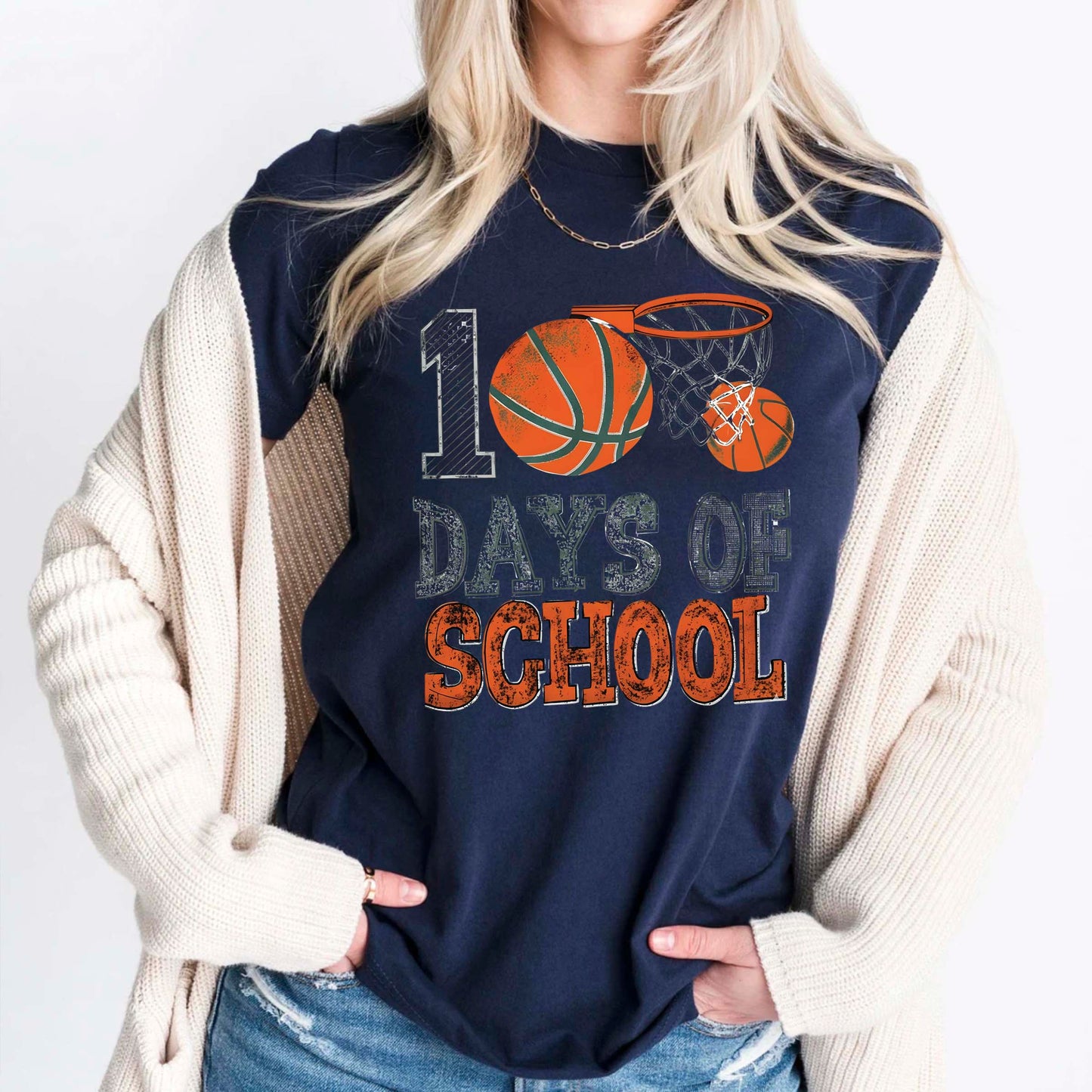 Basketball 100 Days of School T Shirt Sports Youth 100 Days of School Shirt for Kids Boys Girls Women Men Classroom Celebration Tee