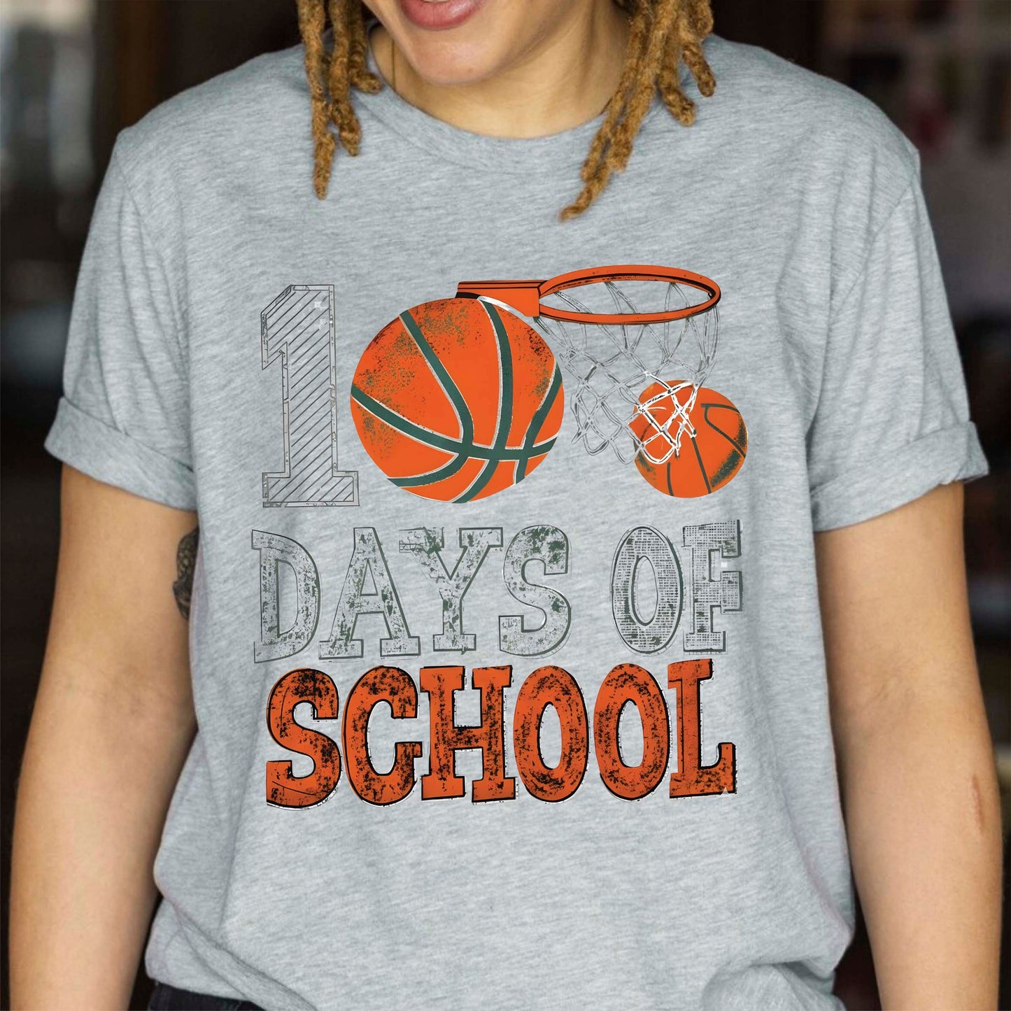 Basketball 100 Days of School T Shirt Sports Youth 100 Days of School Shirt for Kids Boys Girls Women Men Classroom Celebration Tee