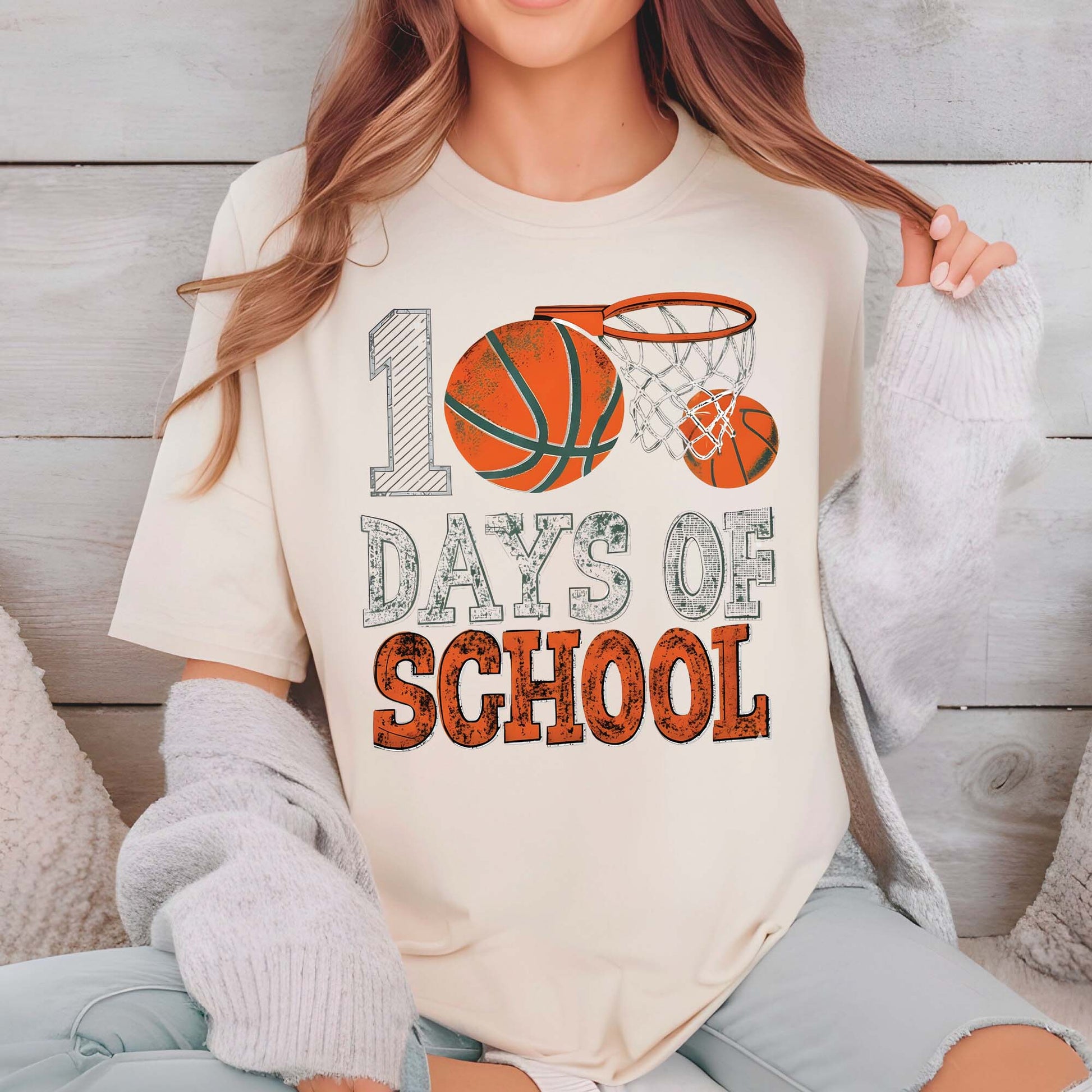 Basketball 100 Days of School T Shirt Sports Youth 100 Days of School Shirt for Kids Boys Girls Women Men Classroom Celebration Tee