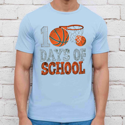 Basketball 100 Days of School T Shirt Sports Youth 100 Days of School Shirt for Kids Boys Girls Women Men Classroom Celebration Tee