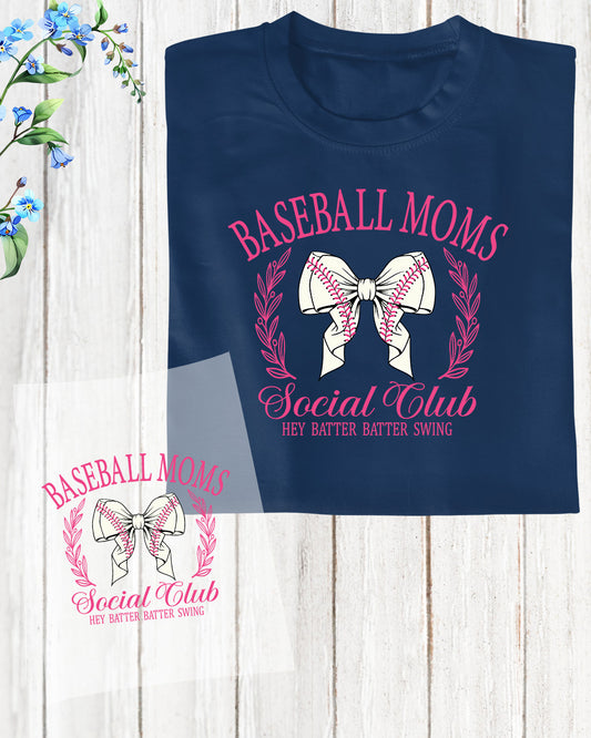 Baseball Moms Social Club DTF Transfer Film