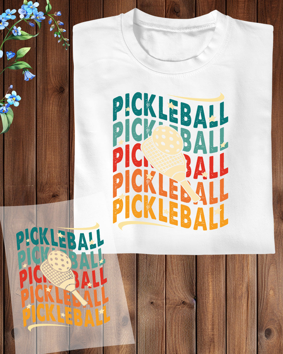 Pickleball Groovy DTF Transfer Film