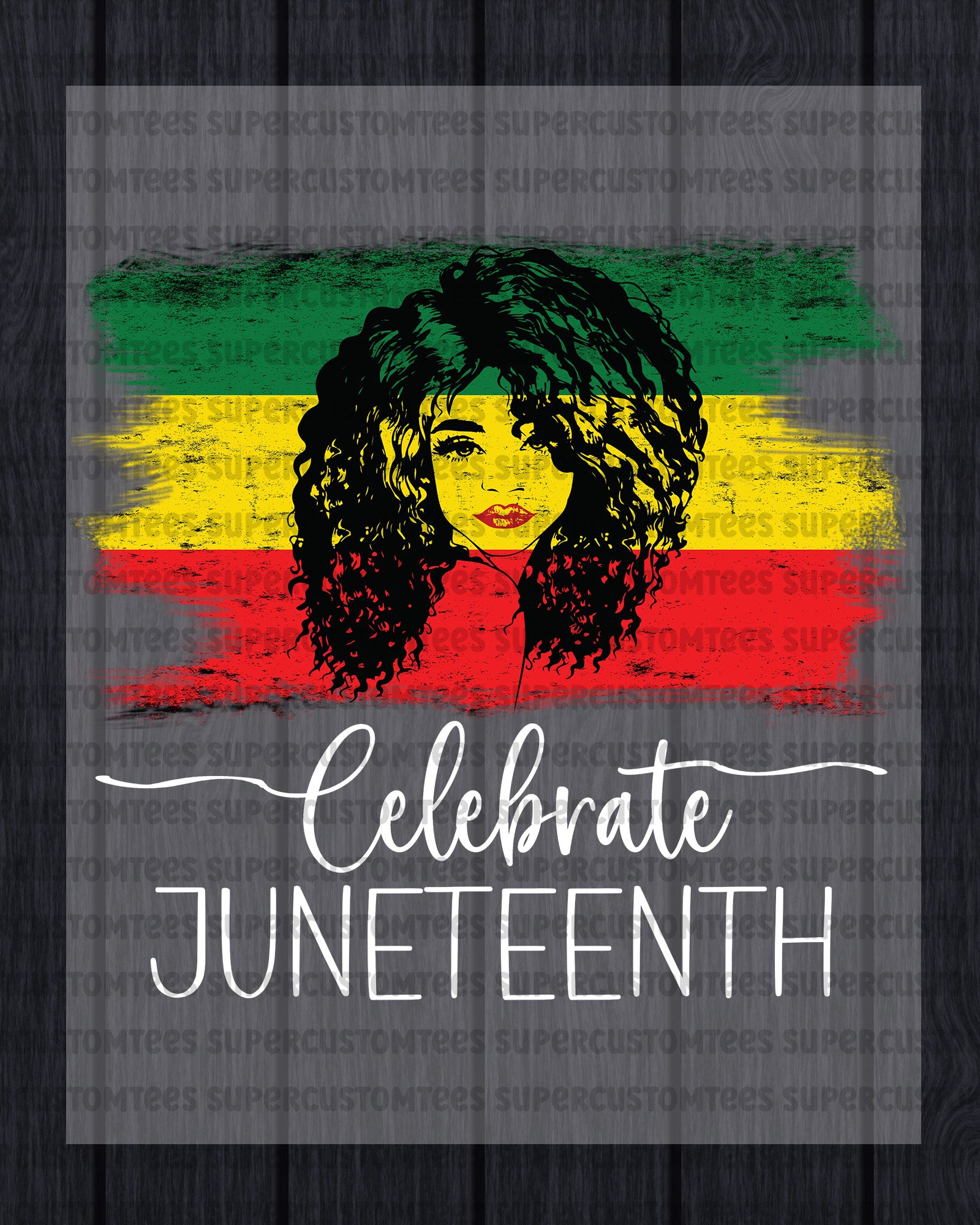 Beautiful Black Woman Celebrate Juneteenth DTF Transfer