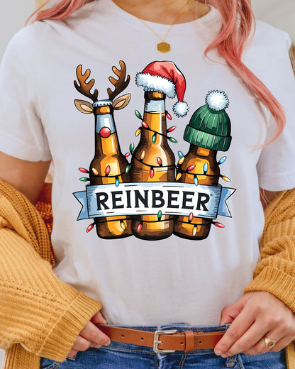 Beer Christmas Funny DTF Transfer, Holiday Heat Press Design, Xmas Shirt Print, UV DTF Sticker, Funny Christmas Gift Idea