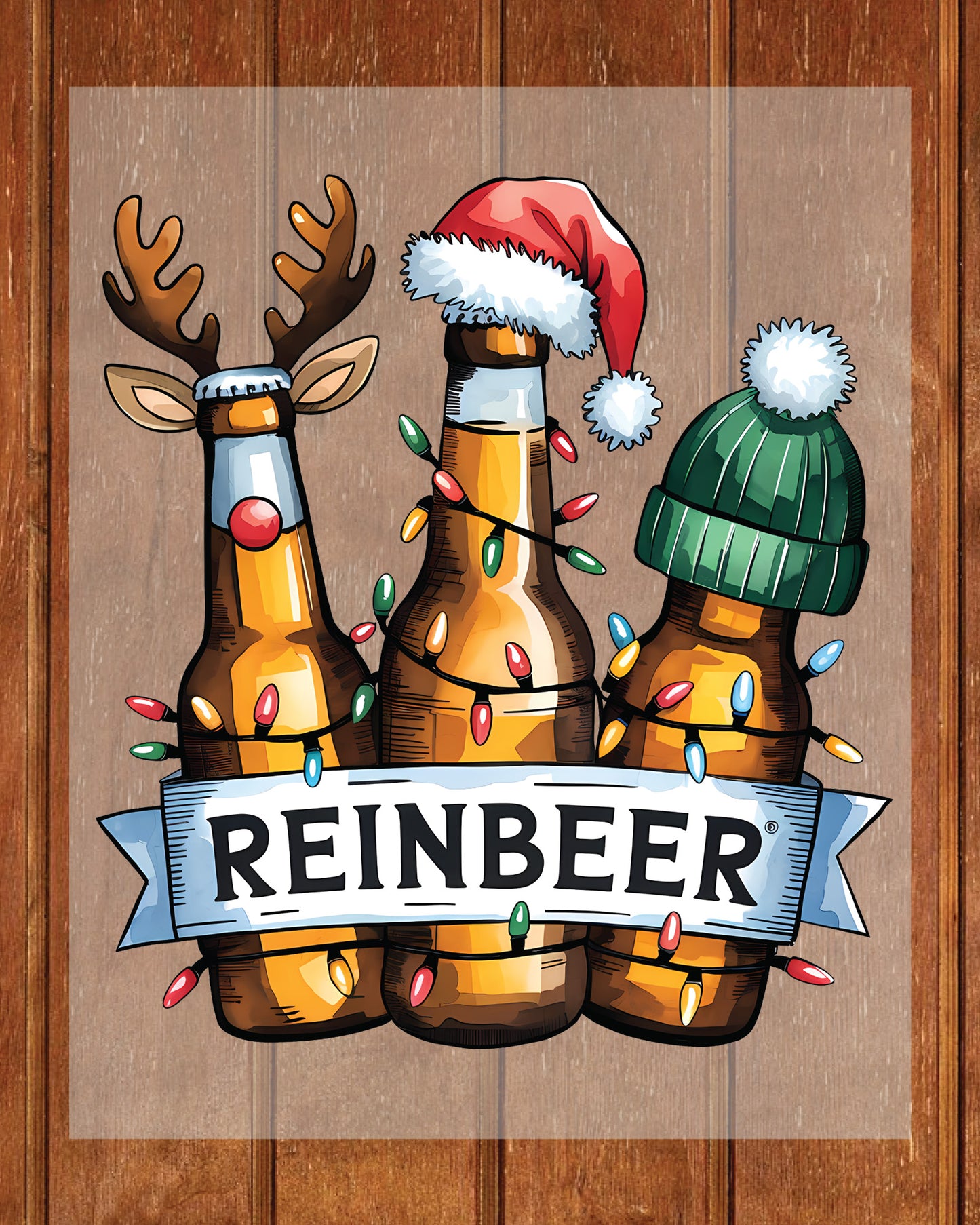 Beer Christmas Funny DTF Transfer, Holiday Heat Press Design, Xmas Shirt Print, UV DTF Sticker, Funny Christmas Gift Idea