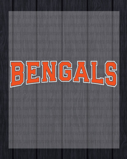 Bengals DTF Heat Transfer Ready to Press