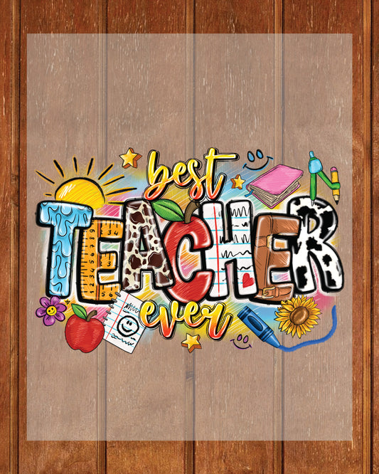 Best Teacher Ever DTF Transfer
