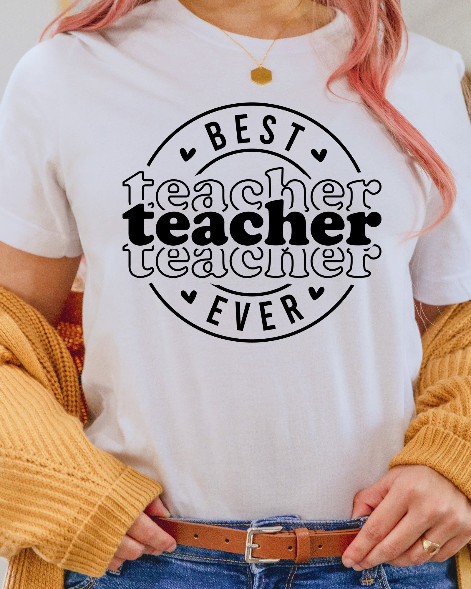 Best Teacher Ever Retro DTF Transfer