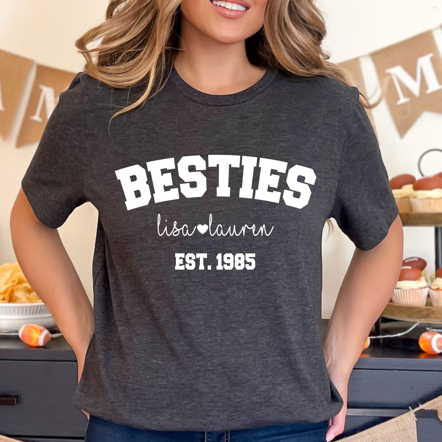 Besties Sweatshirt, Personalized Best Friends Shirts, Best Bitches Friends Sweater, Custom Besties Name Tee Shirt