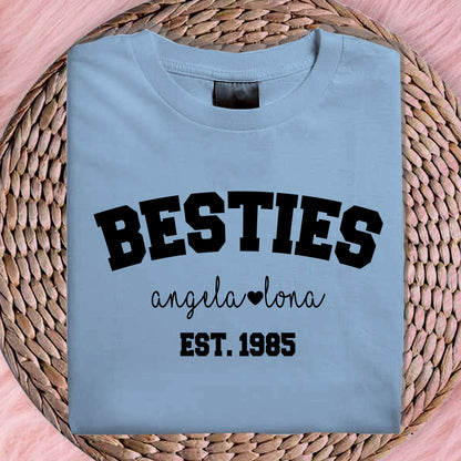Besties Sweatshirt, Personalized Best Friends Shirts, Best Bitches Friends Sweater, Custom Besties Name Tee Shirt