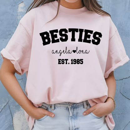 Besties Sweatshirt, Personalized Best Friends Shirts, Best Bitches Friends Sweater, Custom Besties Name Tee Shirt