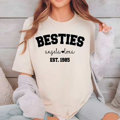 Besties Sweatshirt, Personalized Best Friends Shirts, Best Bitches Friends Sweater, Custom Besties Name Tee Shirt