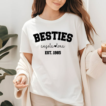 Besties Sweatshirt, Personalized Best Friends Shirts, Best Bitches Friends Sweater, Custom Besties Name Tee Shirt