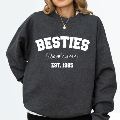 Besties Sweatshirt, Personalized Best Friends Shirts, Best Bitches Friends Sweater, Custom Besties Name Tee Shirt
