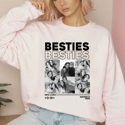 Besties Custom Photo Sweatshirt, Vintage 90s Bootleg Shirts, Birthday Gift For Bestie, Bridal Shower Shirt, Best Friends Photos Shirts