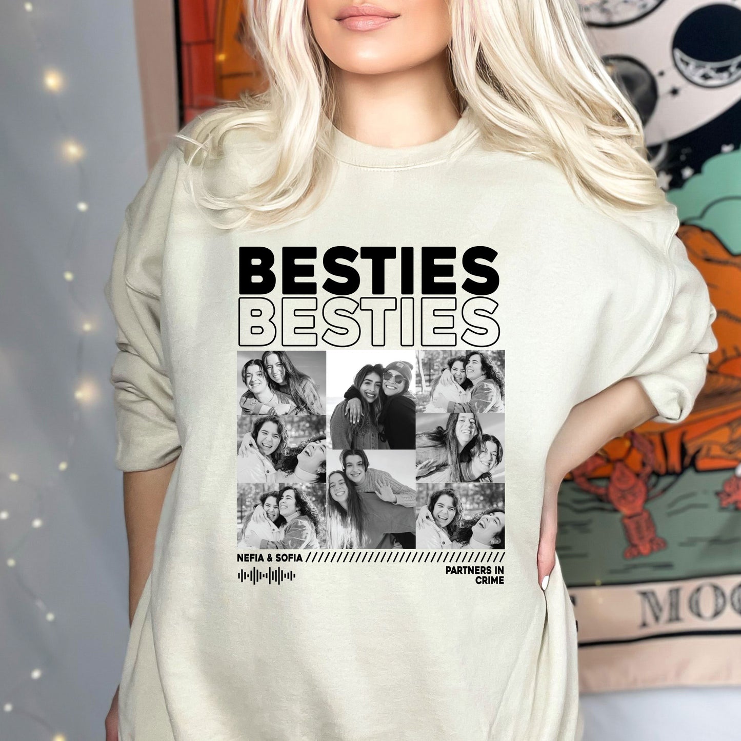 Besties Custom Photo Sweatshirt, Vintage 90s Bootleg Shirts, Birthday Gift For Bestie, Bridal Shower Shirt, Best Friends Photos Shirts