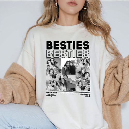 Besties Custom Photo Sweatshirt, Vintage 90s Bootleg Shirts, Birthday Gift For Bestie, Bridal Shower Shirt, Best Friends Photos Shirts