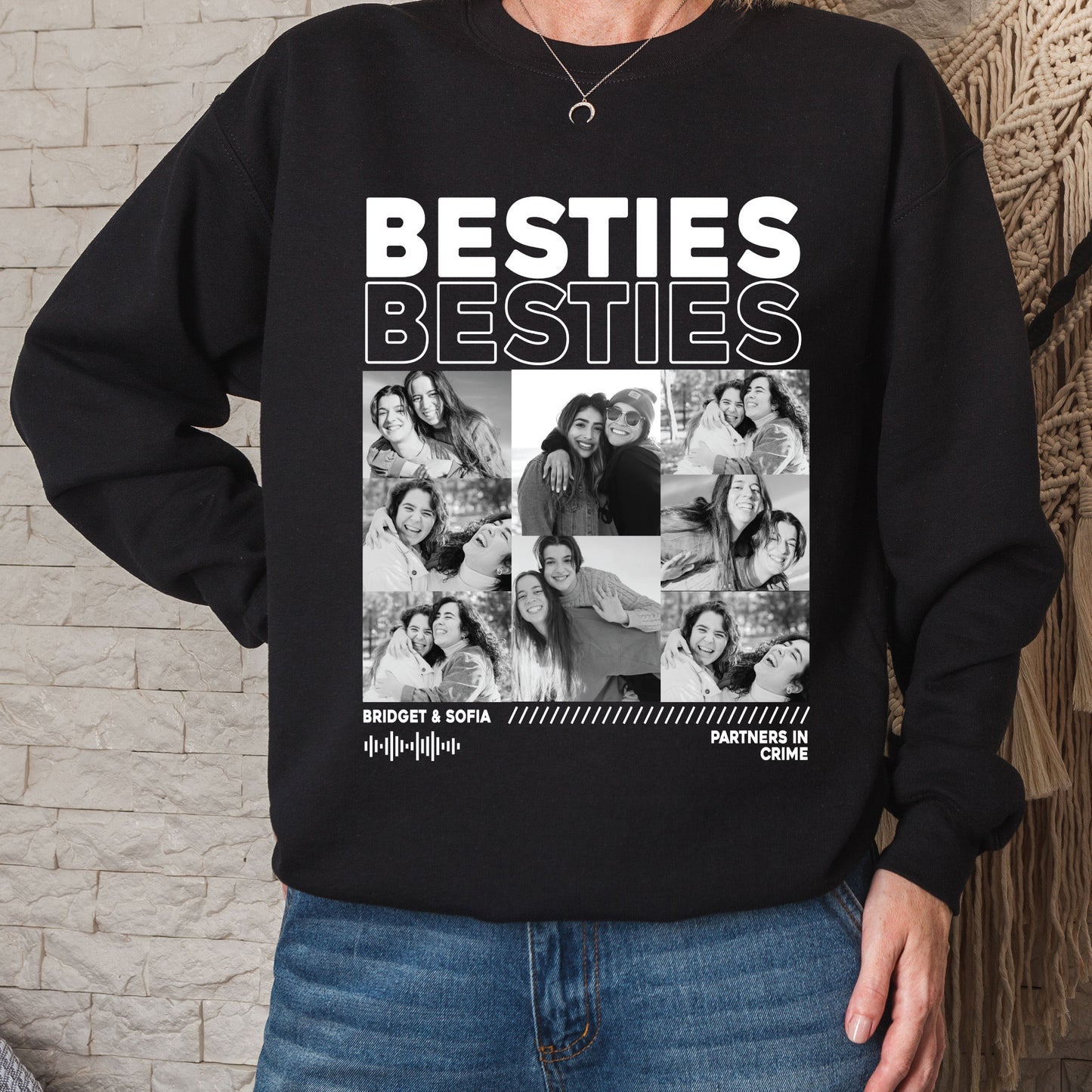 Besties Custom Photo Sweatshirt, Vintage 90s Bootleg Shirts, Birthday Gift For Bestie, Bridal Shower Shirt, Best Friends Photos Shirts