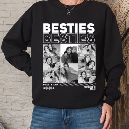 Besties Custom Photo Sweatshirt, Vintage 90s Bootleg Shirts, Birthday Gift For Bestie, Bridal Shower Shirt, Best Friends Photos Shirts