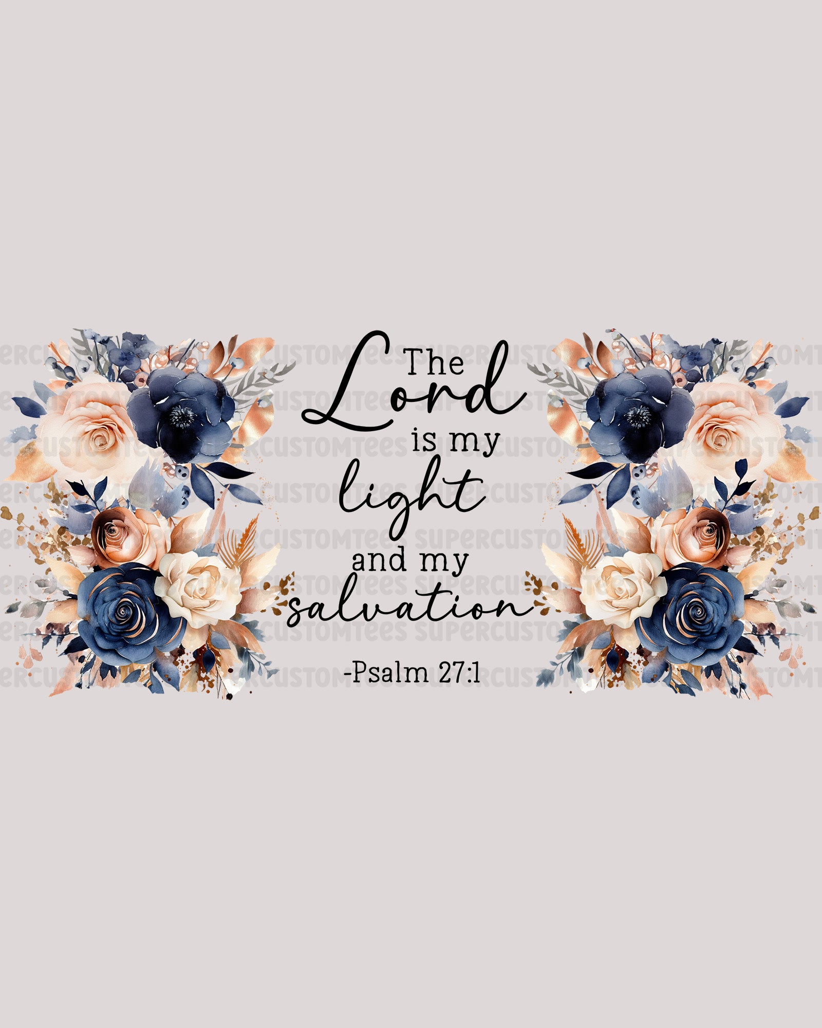 Bible Verse  The Lord is My Light Glass Tumbler UV DTF transfers