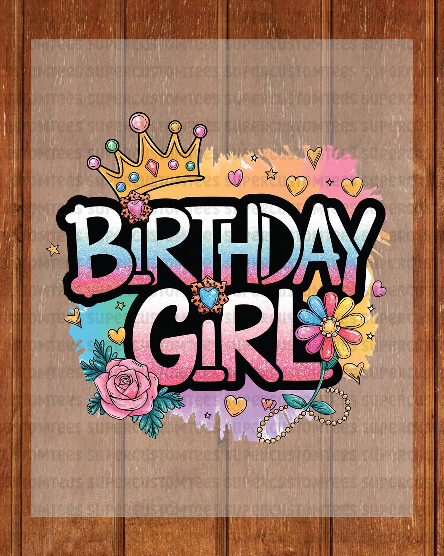 Birthday Girl Floral Heat Transfer for Shirts
