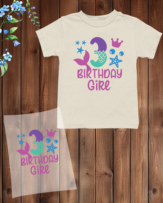 3rd Birthday Girl DTF Transfer Film
