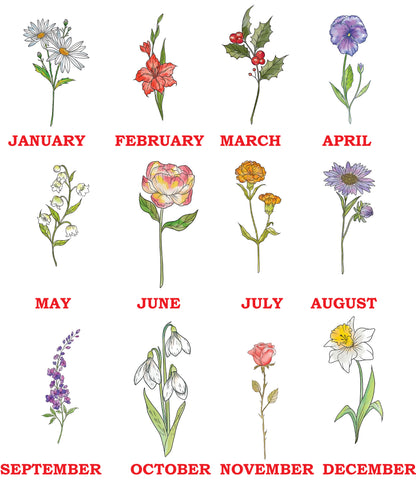 Personalized Birth Flower Stainless Steel Water Bottle
