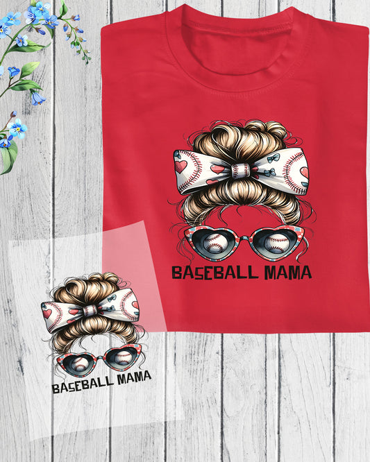 Gift for baseball Mama Baseball DTF Transfer Film