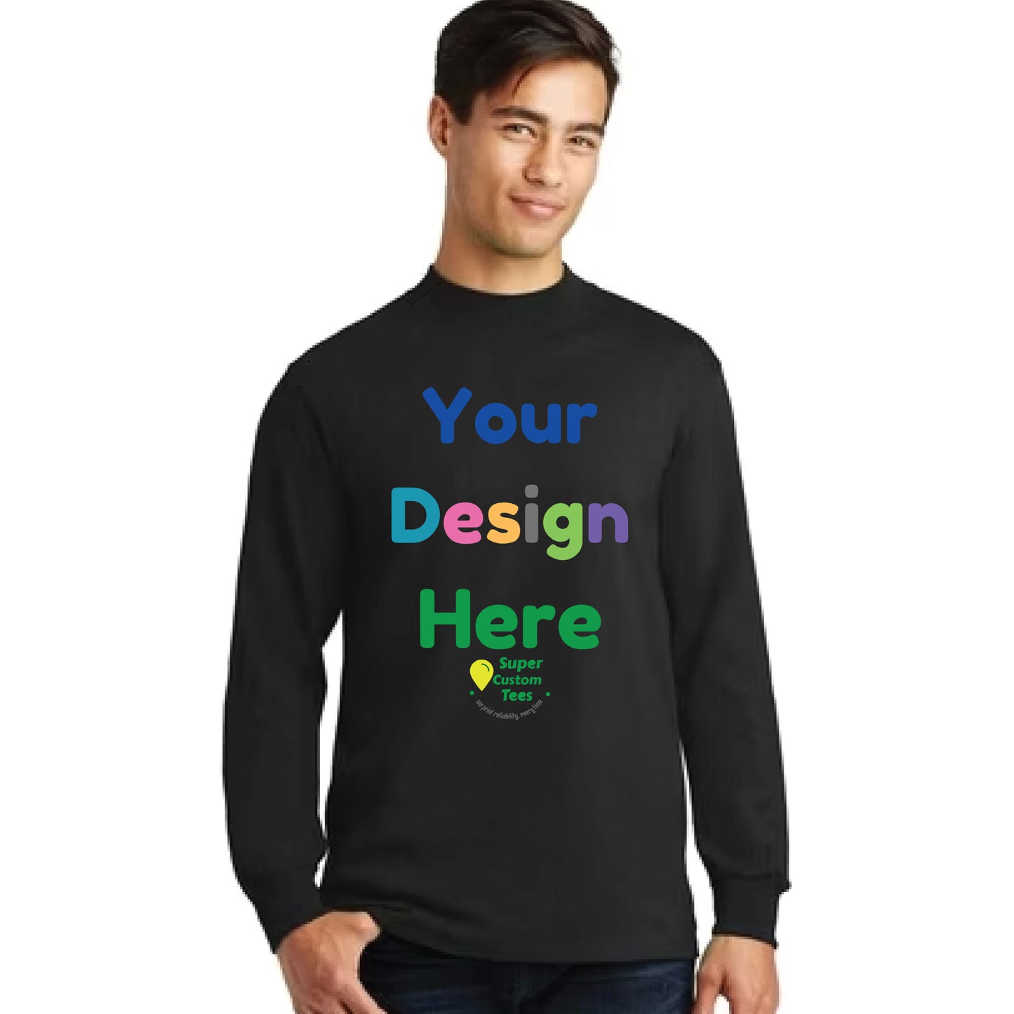 Port & Company PC61M - Unisex Essential Mock Turtleneck T Shirts