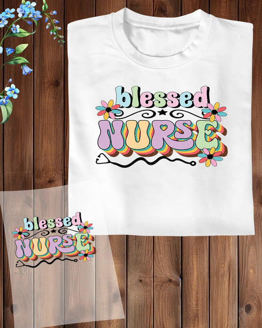 Blessed Nurse Retro DTF Transfer Film