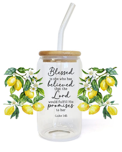 Blessed is She Who Has Believed UV DTF wrap